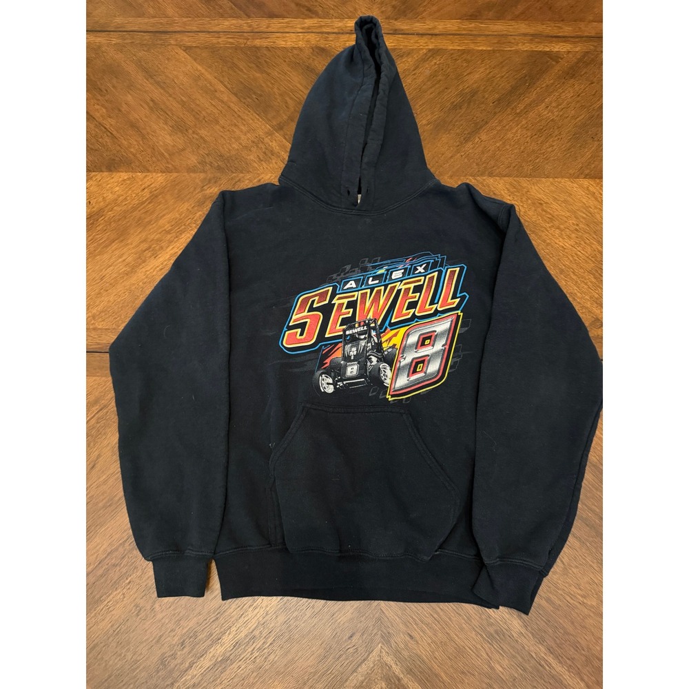 Alex Sewell 8 Racing Hoodie Black Sprint Car Broken Arrow OK Sweatshirt Mens S